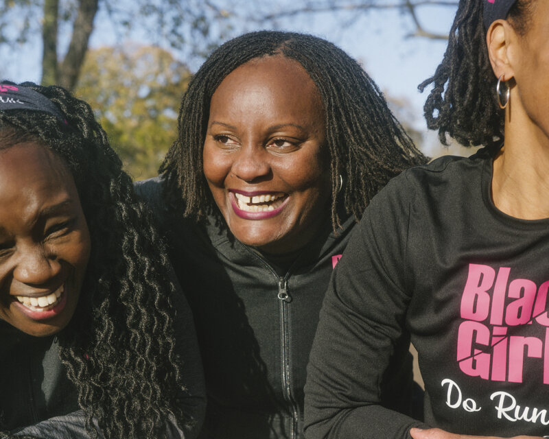 Three members of Black Girls Do Run UK.