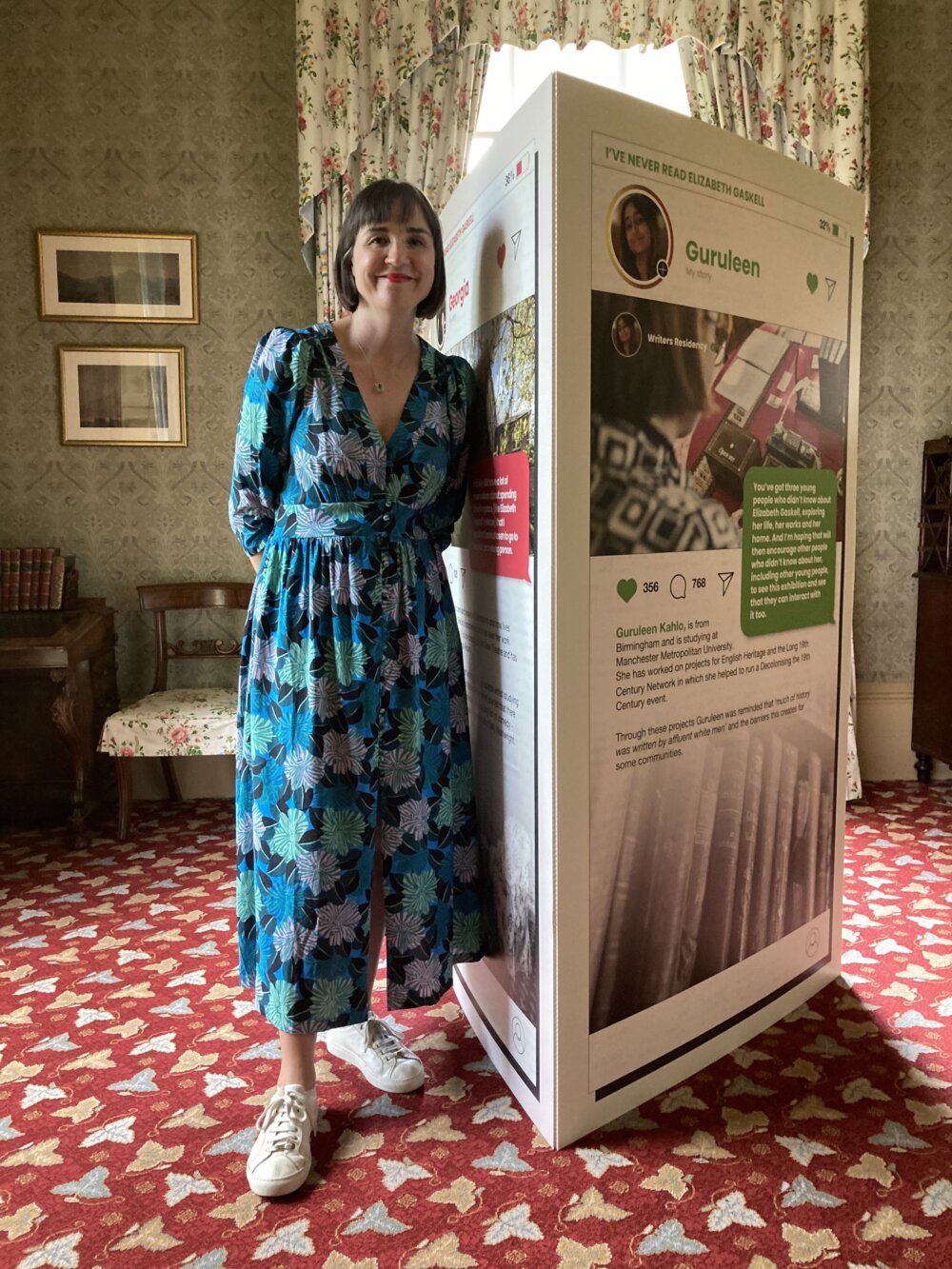 Photo of Sally Jastrzebski-Lloyd, Director, inside Elizabeth Gaskell's House