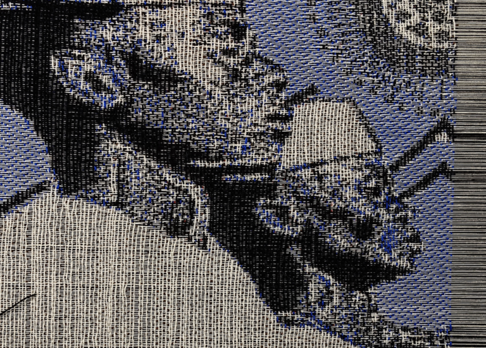 A textile artwork with two faces.