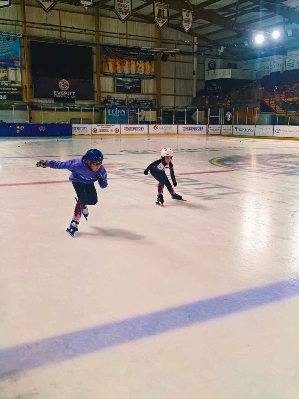 Youngsters enjoying the task of building speed at Altrincham Speed Skating Club