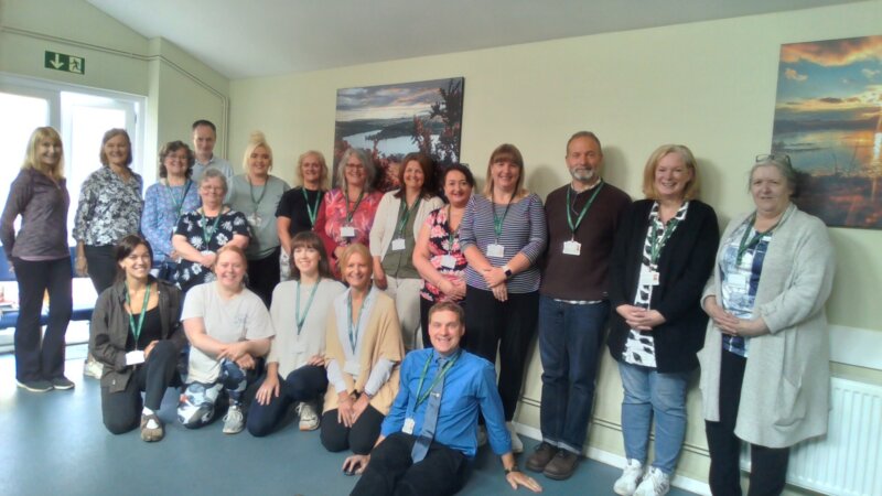 The Elder Tree Befriending team, with Elliott in blue shirt. seated (picture courtesy of The Elder Tree)