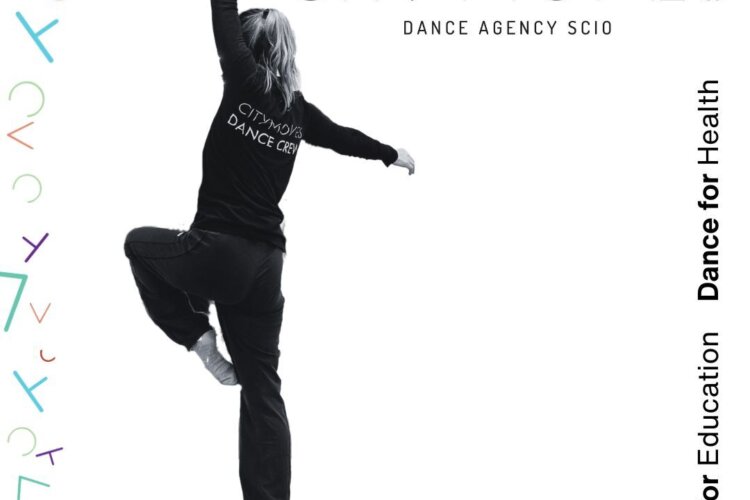 Woman dancing on a white background, with the words Citymoves Studio Programme in the foreground