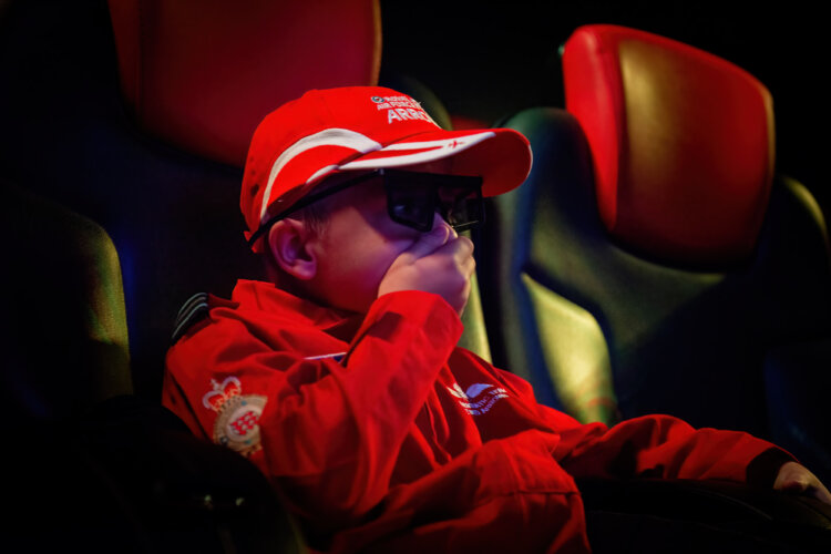 Visitor on Red Arrows 4D Theatre Ride at RAF Museum Midlands