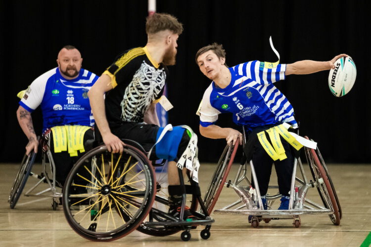 wheelchair rugby league in action