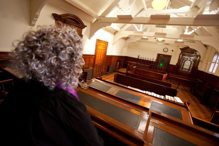 Interior photo of the GMP Museum, in the Denton Court Room.