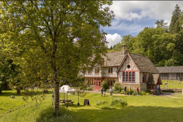 Visitors at Chedworth Roman Villa, Gloucestershire