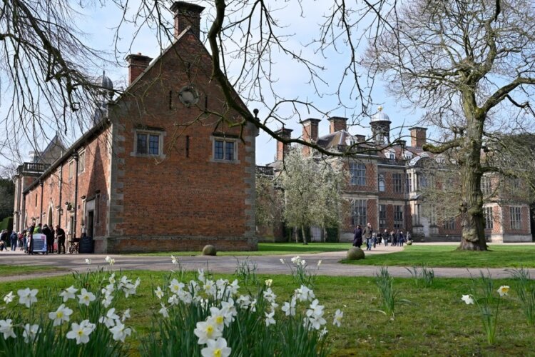 Visitors in the grounds of Sudbury Hall and the National Trust Museum of Childhood, Derbyshire