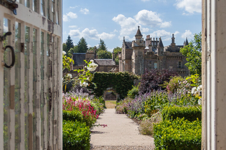 View of Abbotsford's historic house from the recently renovated pavilion.